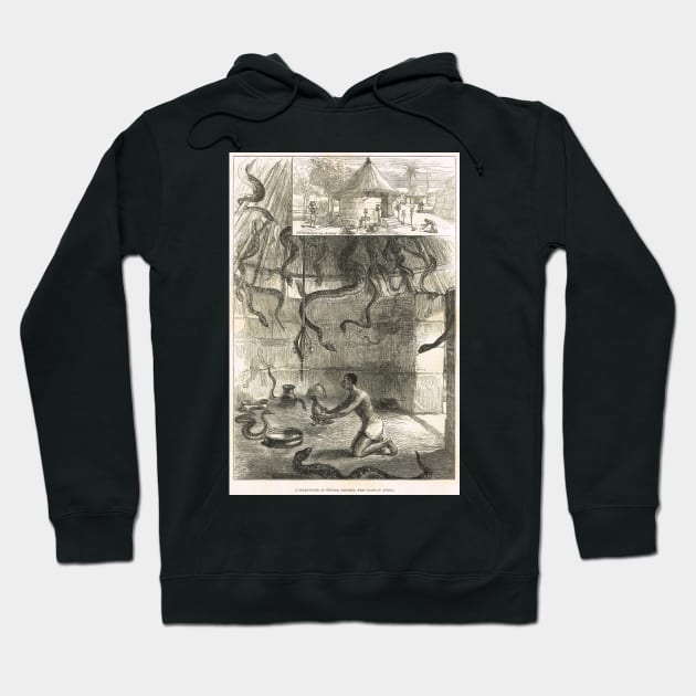 Snake House West Coast of Africa 1876 Hoodie by artfromthepast